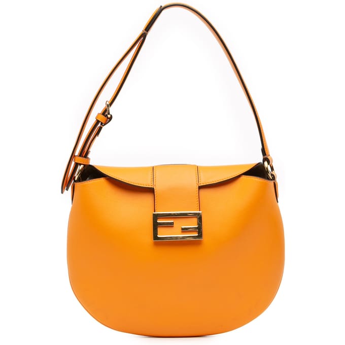 Gebruikte Kleine Leren Croissant Hobo Bag