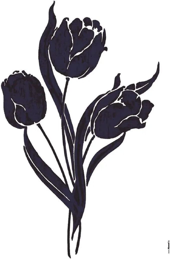 Komar - Muursticker - Tulp - Bloemen - Zelfklevend - Muurdecoratie - Stickers - 50 x 70 cm