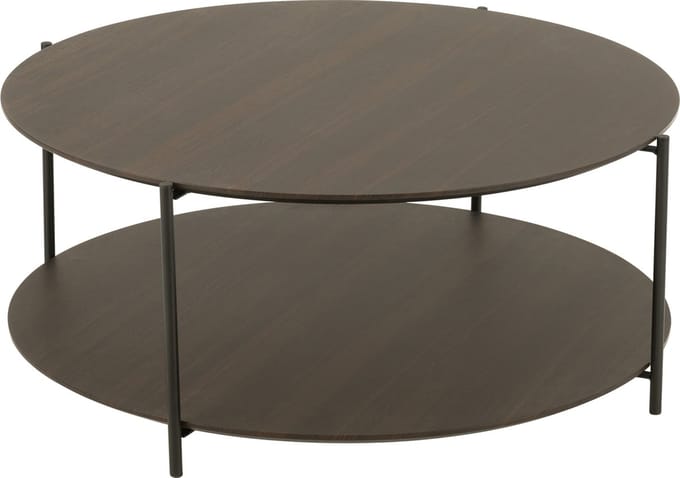 J-Line salontafel Rond - hout/metaal - donkerbruin - small