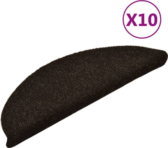 vidaXL - Trapmatten - Zelfklevend - 10 - st - 56x17x3 - cm - Donkerbruin - Halfrond