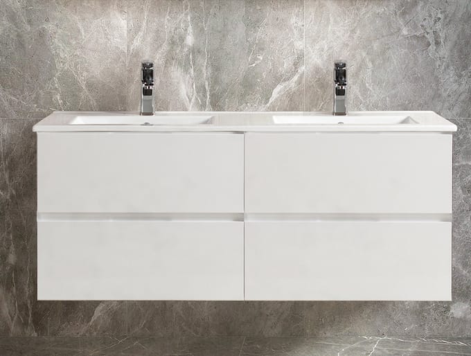 LINEA UNO - Kode 120 - Glans wit - Badmeubel - - 301593