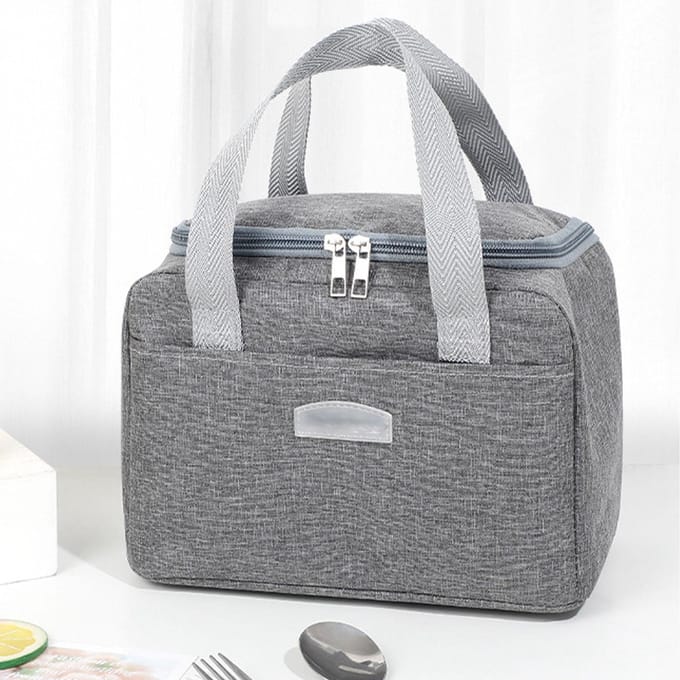 Geïsoleerde Lunchtas Waterdicht Grote Capaciteit Stevig Handvat Voedsel Lunchcontainer voor Kantoor Picknick gray