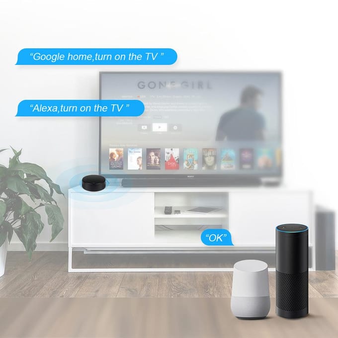 WiFi Slimme IR Afstandsbediening Universele Mini IR Afstandsbediening met Temperatuur- en Vochtigheidssensor zwart