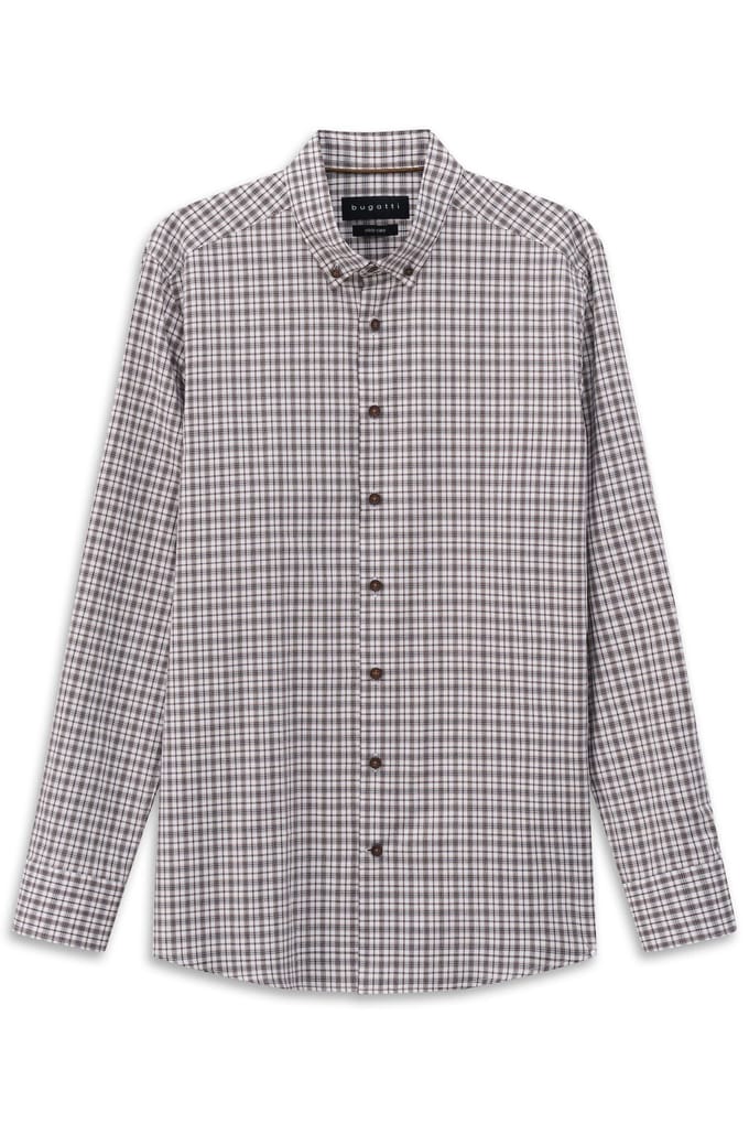 Bugatti Herren Overhemd met button-down kraag