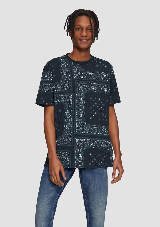 Q/S designed by - T-shirt - Maat M - Mannen - 59A0 BLUE - katoen