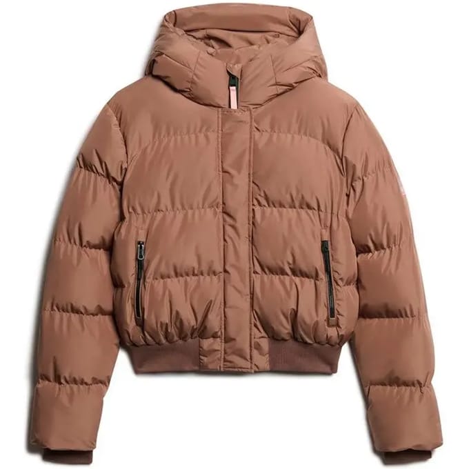 Superdry - Sports Puffer bomberjack met capuchon - Dames - Gewatteerde jassen
