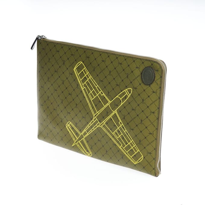 Trussardi Groene Leren Mannen Clutch