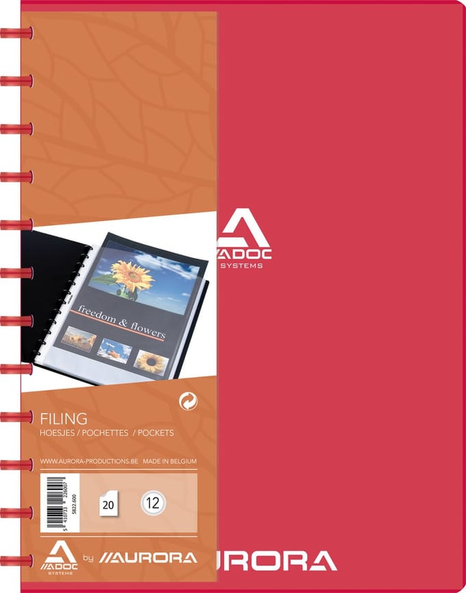 Adoc Bind-Ex Presentatiemap A4 Rood 20 hoezen