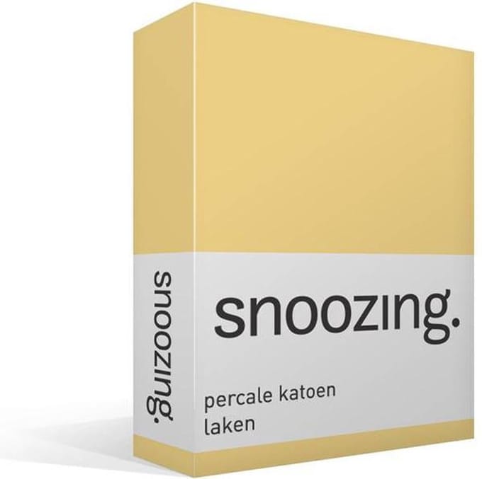 Snoozing - Laken - Eenpersoons - Percale katoen - 150x260 cm - Geel