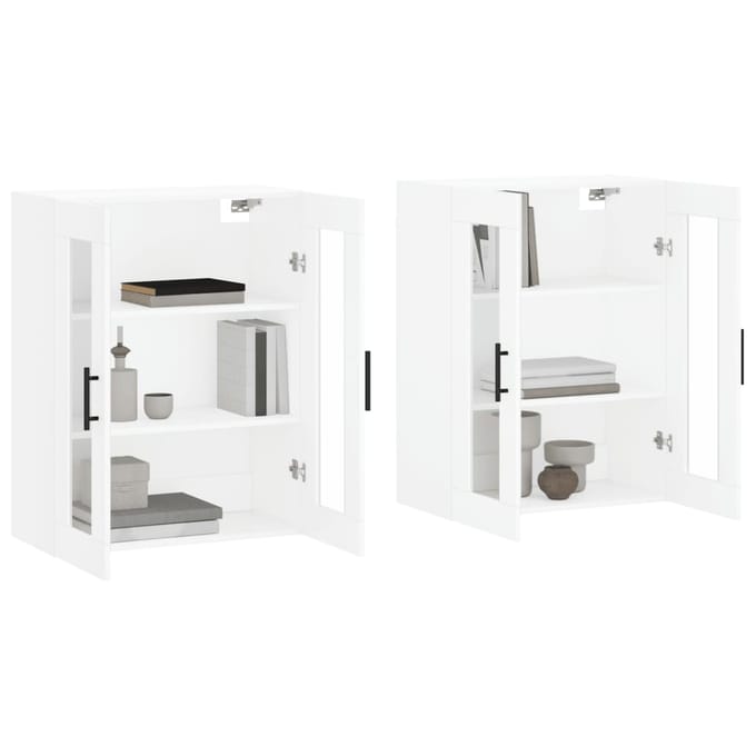 vidaXL - Hangkasten - 2 - st - bewerkt - hout - wit