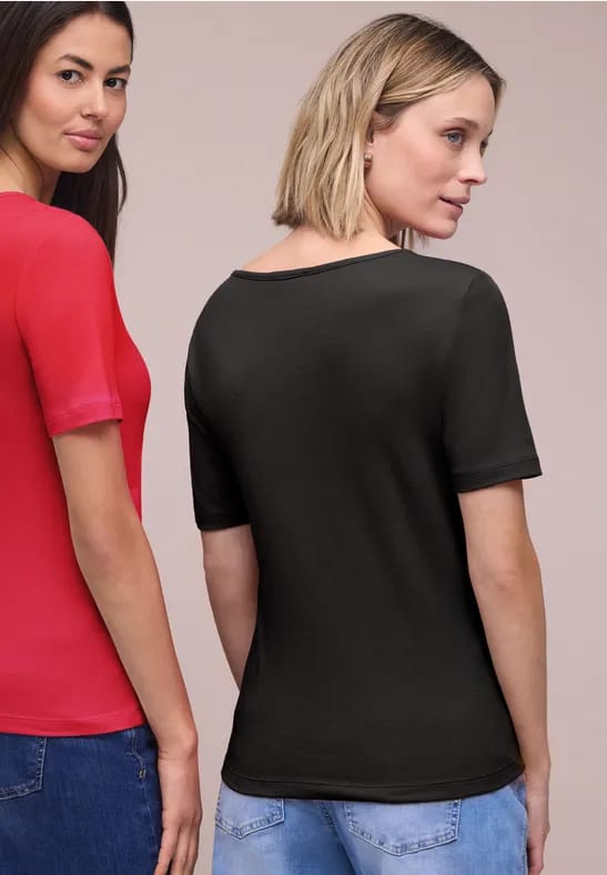 Shirt met hartvormige halslijn in een pak van 2