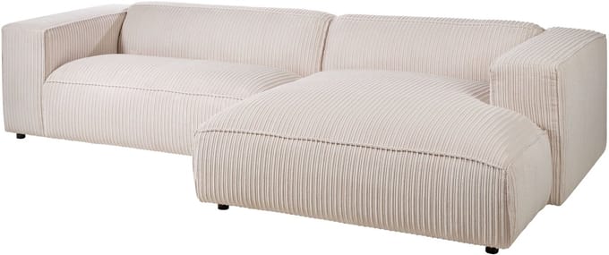 MASSIVMOEBEL24.DE hoekbank beige hout 304x164x69 cm (BxTxH) SOFAS deels gemonteerd