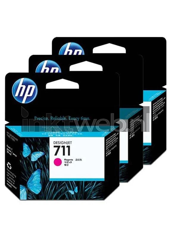 Inktcartridge hp cz135a 711 rood