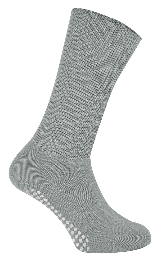 Dr.Socks - Extra brede oedeemsokken met grips - Grijs