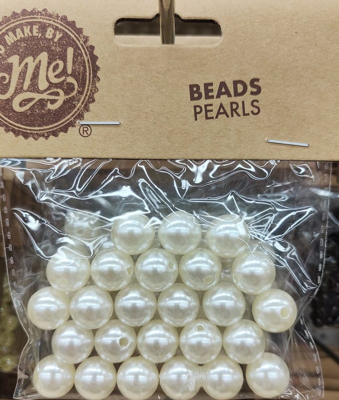 Witte parels - parels om te knutselen -TMBM Beads pearl - ca. 1cm - ca 26 stuks - parels