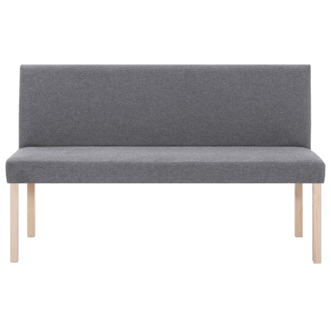 vidaXL - Bankje - 139,5 - cm - polyester - lichtgrijs