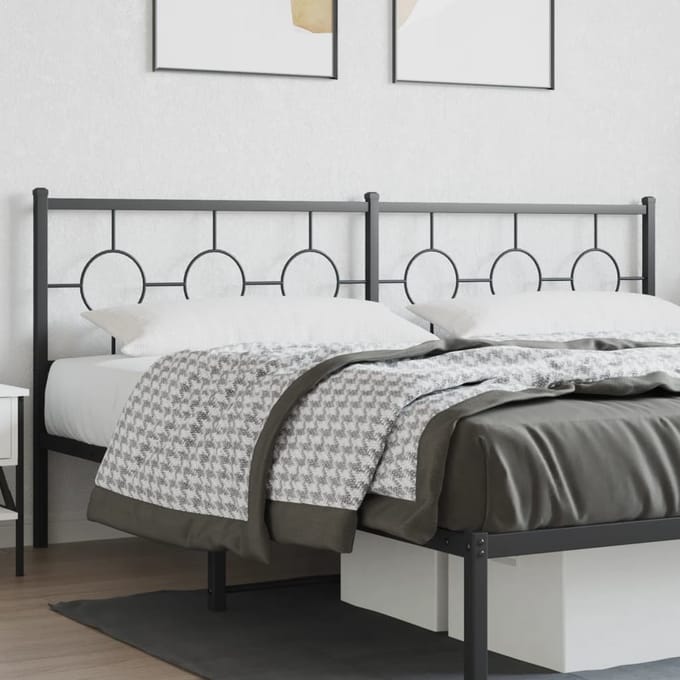 vidaXL - Vervangend - hoofdbord - 193 - cm - metaal - zwart