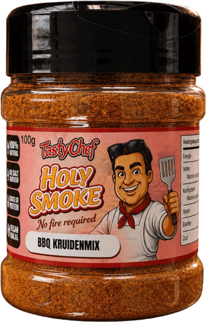 TastyChef BBQ Rub Zoutvrij - HOLY SMOKE - 100 g