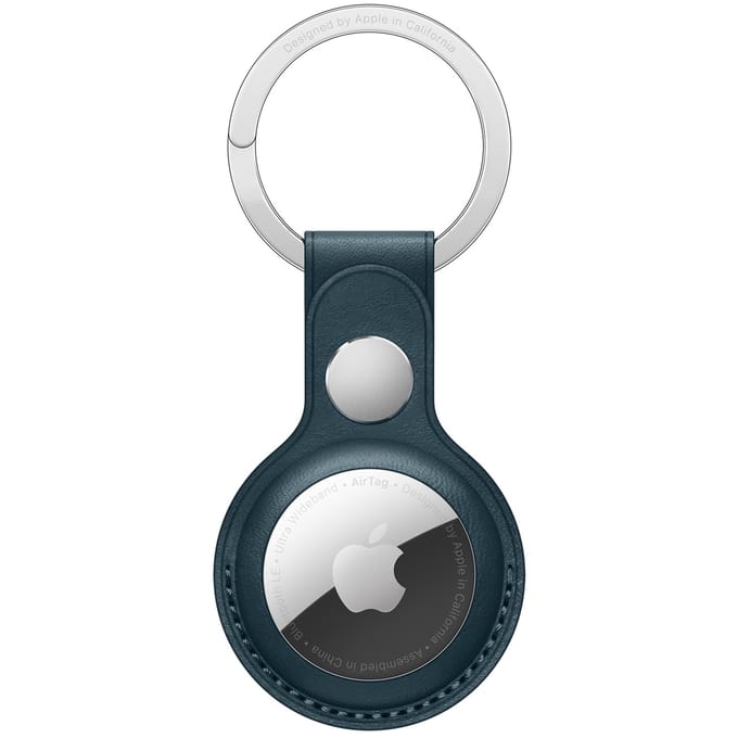Leather Key Ring voor de Apple AirTag - Baltic Blue