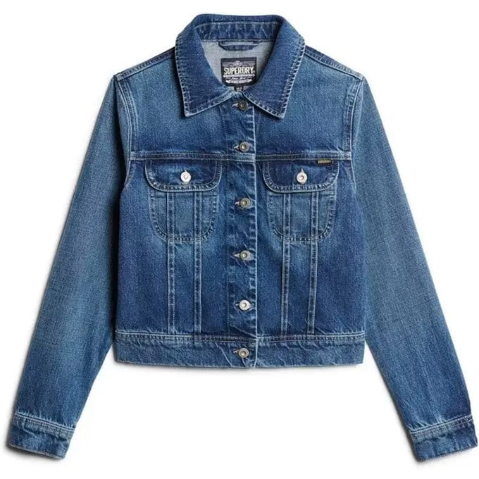 Superdry - Slim denim truckerjas - Dames - Buitenjassen
