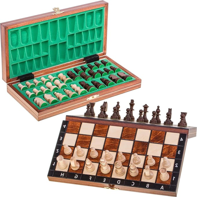 Magnetisch Schaakbord van Hout - Schaak Classic - 27 x 27 cm - Schaakfiguren