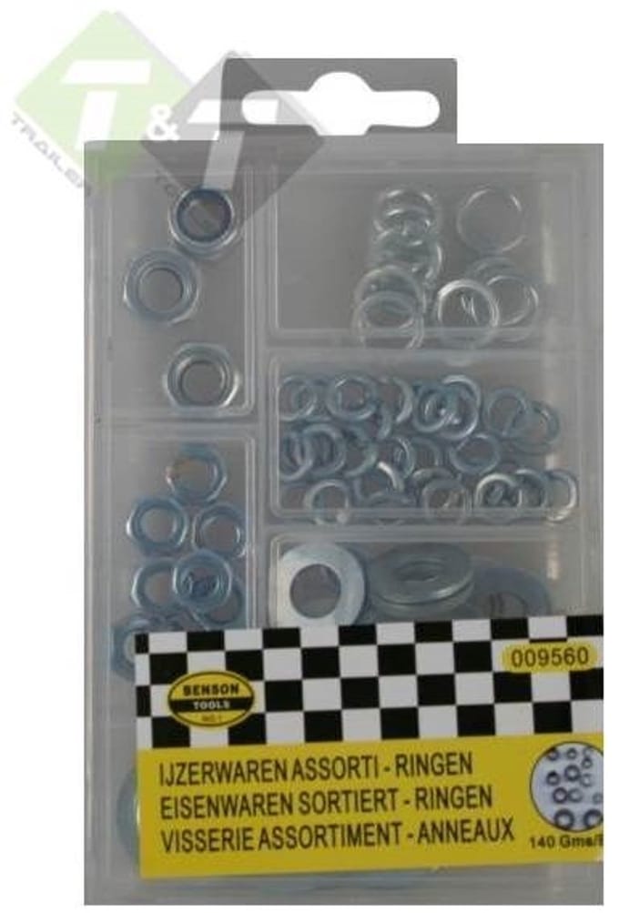 140 delige maten m6 - m8 en m10 moeren en sluitringen assortiment - borgmoer - klemring - moer - ringen - veerring