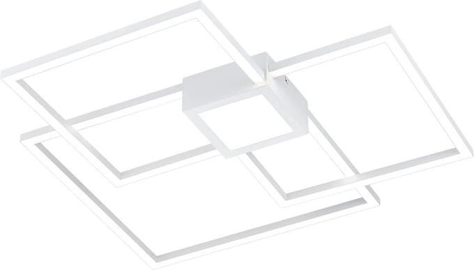 Trio leuchten - LED Plafondlamp - 38W - Natuurlijk Wit 4000K - Dimbaar - Vierkant - Wit - Aluminium