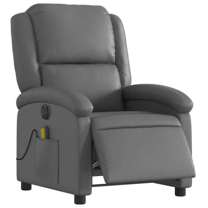 vidaXL - Massagestoel - verstelbaar - elektrisch - kunstleer - grijs