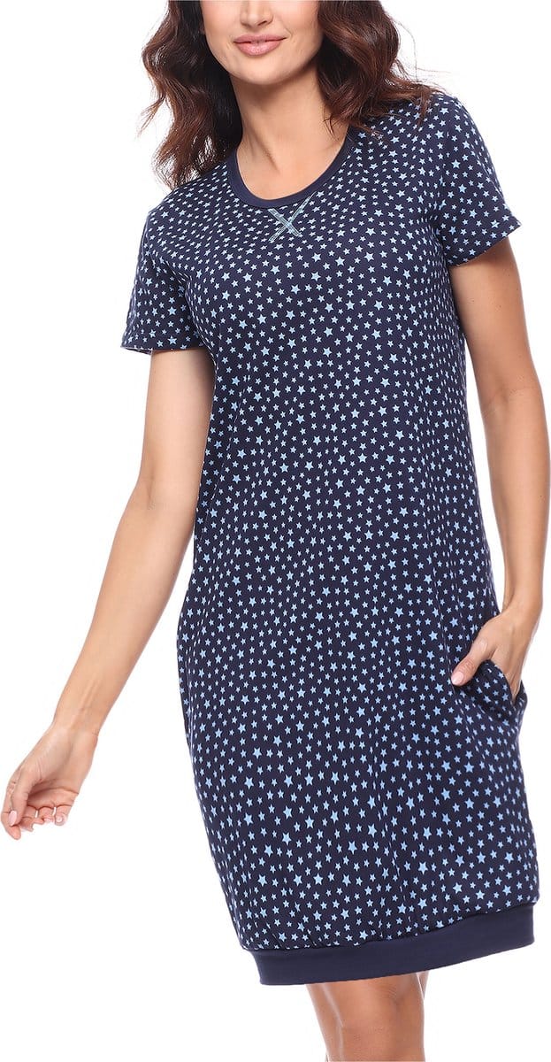 Merry Style Dames Pyjama - Korte mouwen – Katoen – Marine Sterren – M - MS-MS10-184-ND