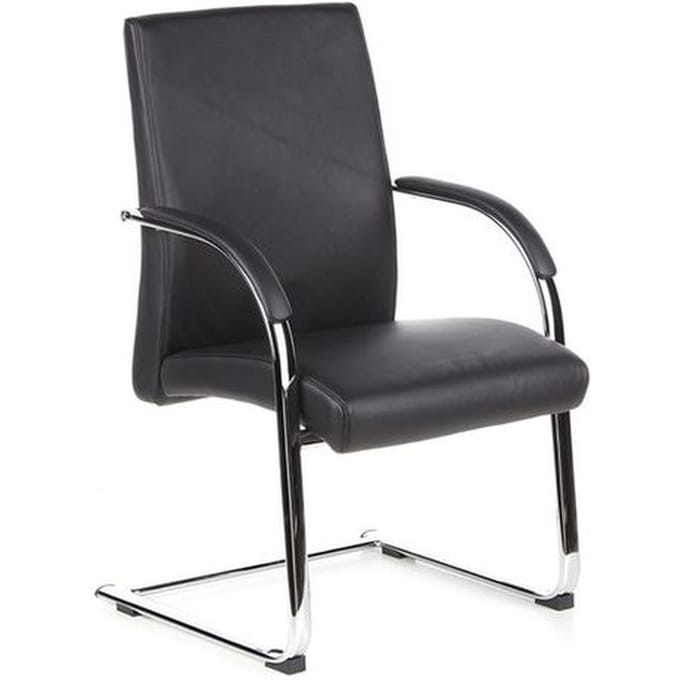 hjh office Barolo 10 - Bureaustoel - Vergaderstoel - Fijnleder - Zwart