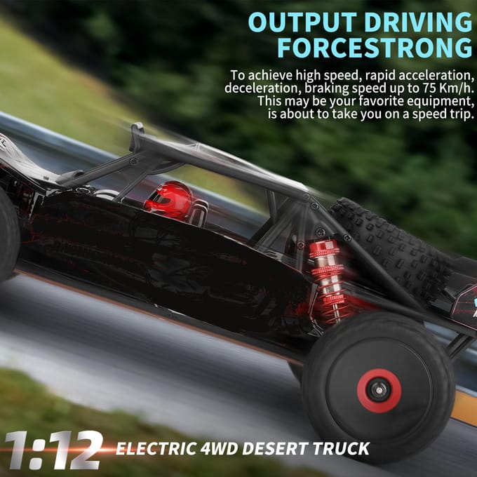 WLtoys 124016 Afstandsbediening Auto Off-Road Auto Hoge Snelheid Afstandsbediening Crawler 1/12 2.4GHz Race new remote controller version black