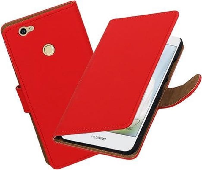 BestCases.nl Rood Effen booktype hoesje voor Huawei Nova