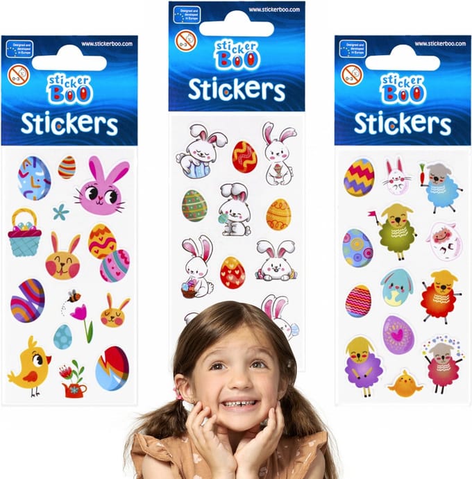 Set van Kleurrijke Paasstickers, Stickers voor Kinderen