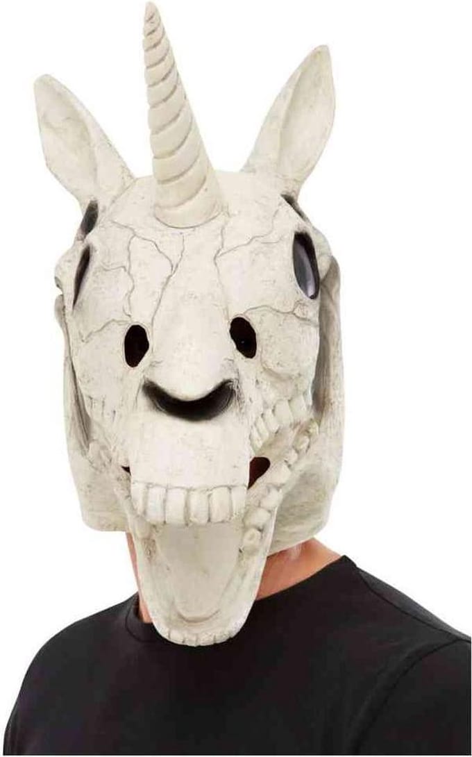 Smiffys - Unicorn Skull Masker - Wit