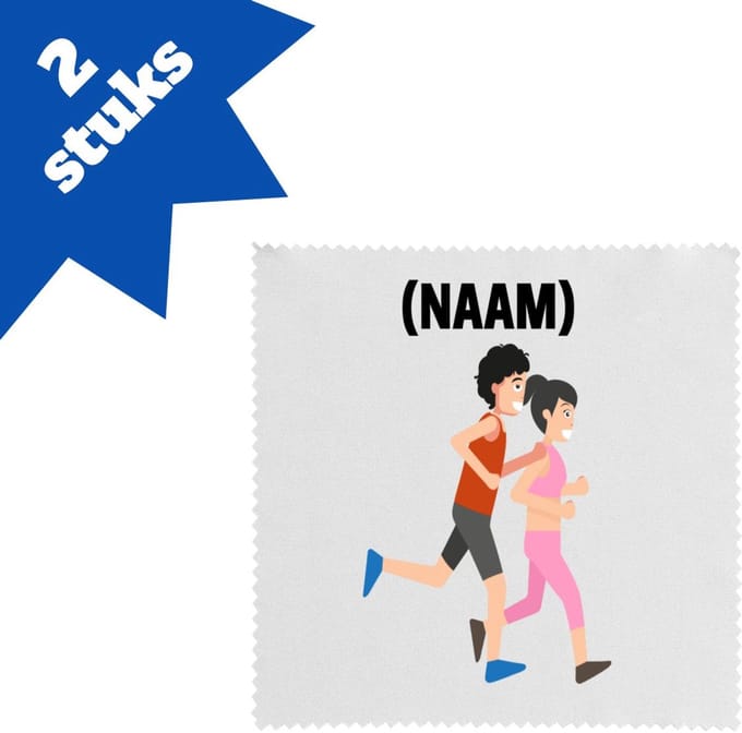 Akyol - hardloop met eigen naam brillendoekjes - Hardlopen - hardloper - sport - 17,8 bij 17,8 cm - 2 stuks