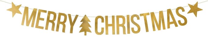 PartyDeco - DIY Vlaggenlijn Merry Christmas Goud (150 cm)