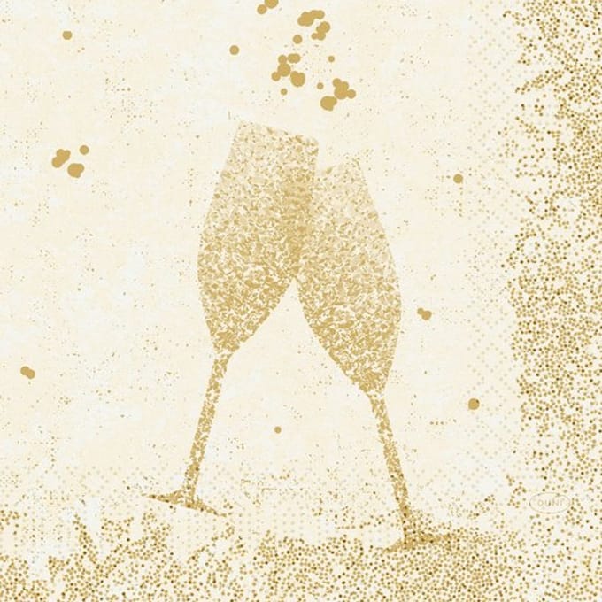 Dunisoft - Napkins- servetten 60 stuks 40*40 ecru champagneglas