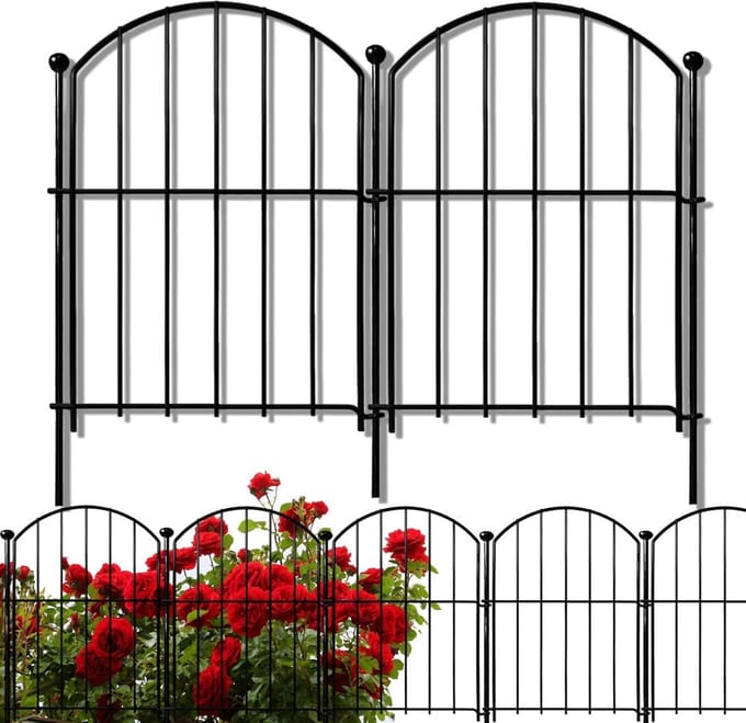 Decoratieve Tuinomheining Roestvrij Metaal 53,3 cm Hoog - 10 Panelen Dier- en Bloembedafscheider