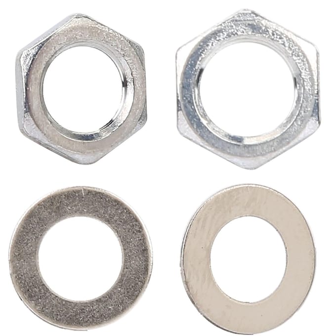5 Stuks Metalen Elektrische Gitaar en Bas Jack Socket Vervangingsmoeren met Ringen Set(M8) white