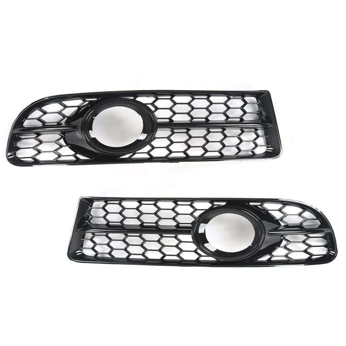 1 Paar Voorste Mistlamp Grille Bezel 8E0807681F Glanzend Zwart Mistlichtafdekking Vervanging voor A4 B7 black