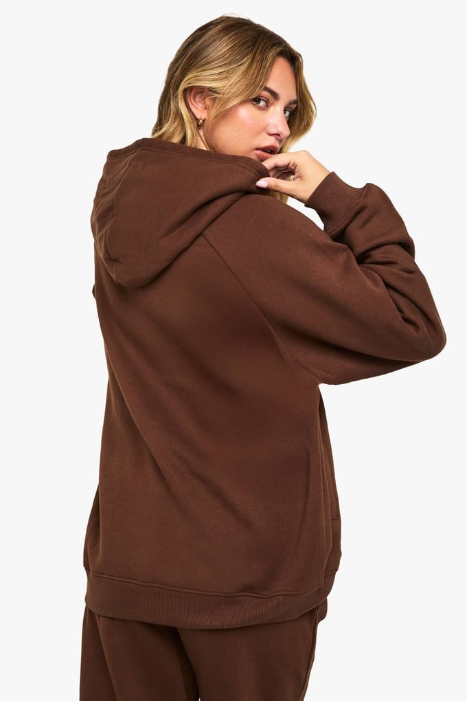 boohoo Dames Oversized hoodie met raglannaad | Chocoladebruin | Maat: Medium