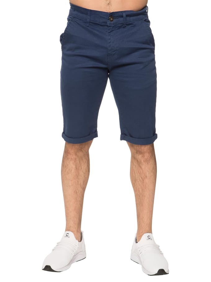 Enzo | Heren Slim Fit Stretch Chino Shorts - Blauw