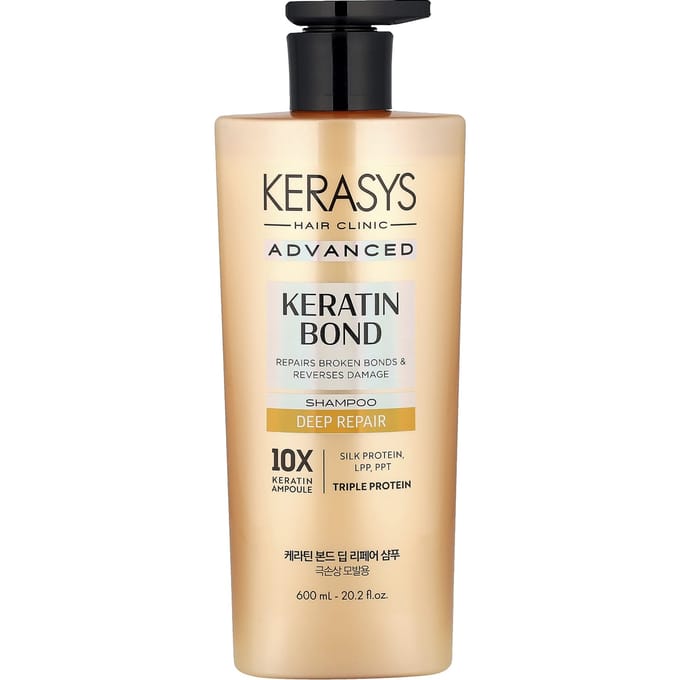 Kerasys, Shampooing Advanced Keratin Bond, Réparation Profonde, 600ml (20,2 fl oz) beige