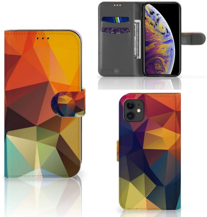 Apple iPhone 11 Book Case Polygon Color