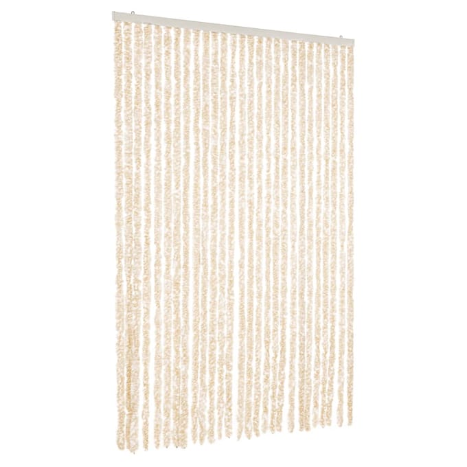 vidaXL Vliegengordijn 118x220 cm chenille beige en wit