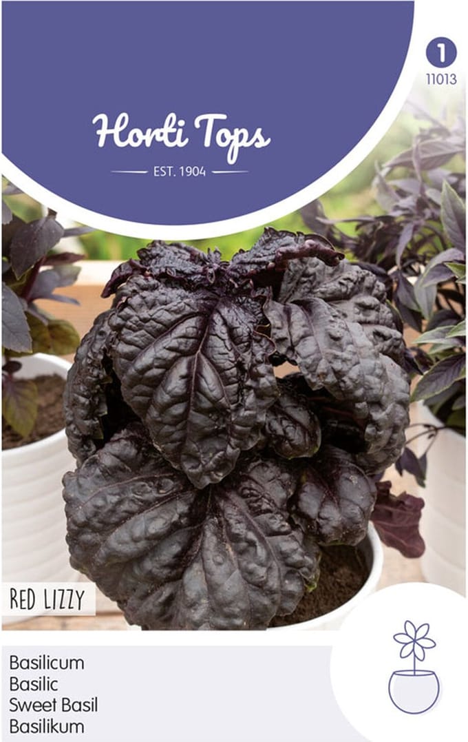 Hortitops kruidenzaad - Basilicum Red Lizzy (Rode slabladige)