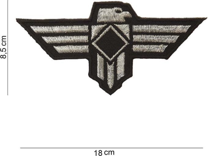 Embleem stof Adelaar zwart/grijs middel