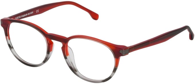 Lozza VL4139 Rosso/grigio striato opaco 50/19/140 UNISEX Brilmonturen