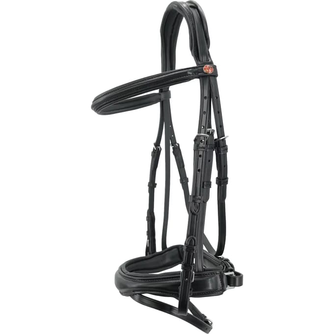Hoofdstel Kieffer Perseus with leather browband Pull-Back Nosebd.W.Flash Strap