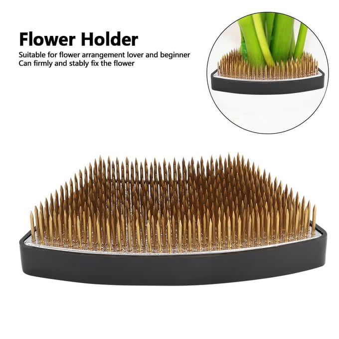 Boogvormige Bloemen Kenzan Houder Bloemschikking Naaldspeld Schikgereedschap Accessoires(L ) brown